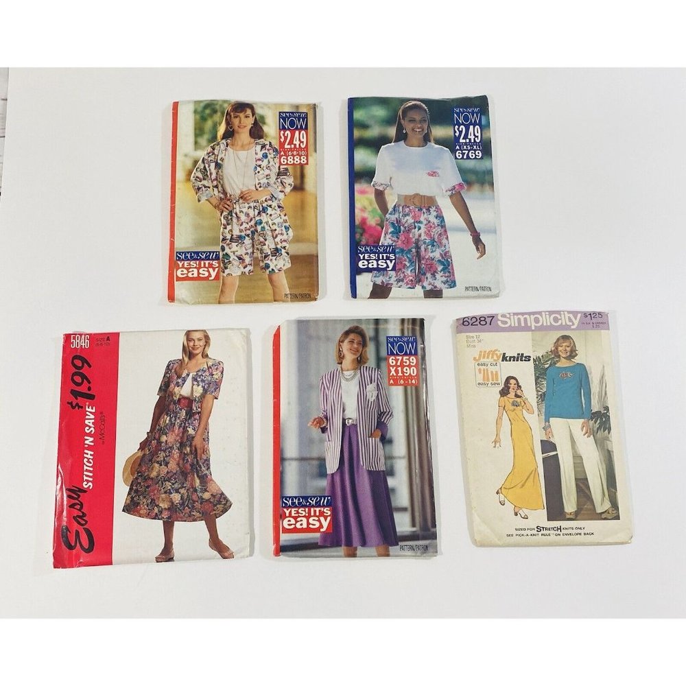 Simplicity Butterick See & Sew Sewing Patterns Short Sets Skirts Jackets Career